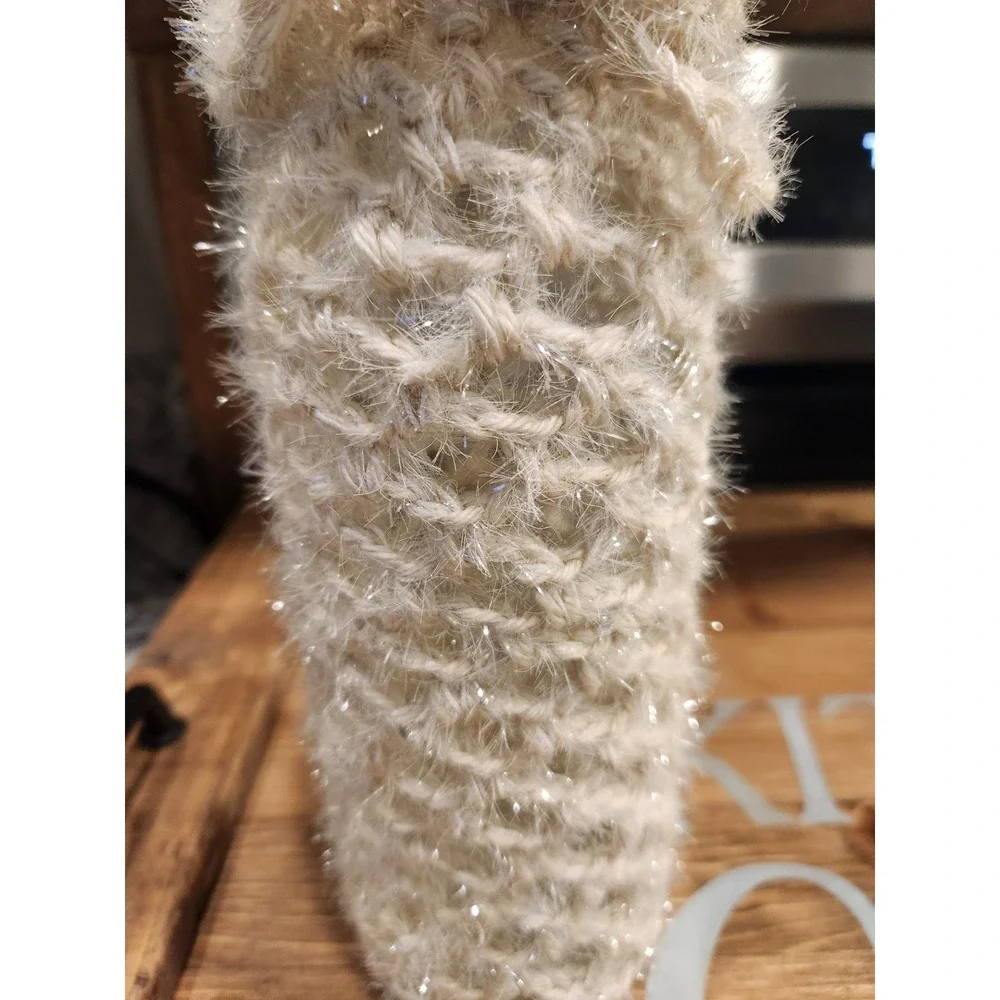 Homemade Showy Glitter Fur Wine Bottle‎ Cozy Knitting Pattern